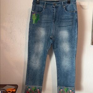 Express Jeans with Teal Accents